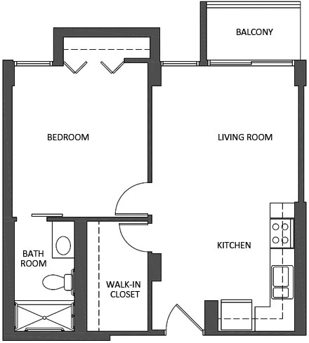 1 bedroom floorplan